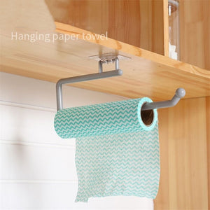 Kitchen Tissue Holder Hanging Toilet Roll Paper Towel Holder Rack Kitchen Bathroom Cabinet Door Hook Holder Organizer