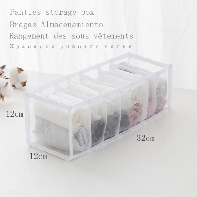 Jeans Compartment Storage Box Closet Clothes Drawer Mesh Separation Box Stacking Pants Drawer Divider Can Washed Home Organizer